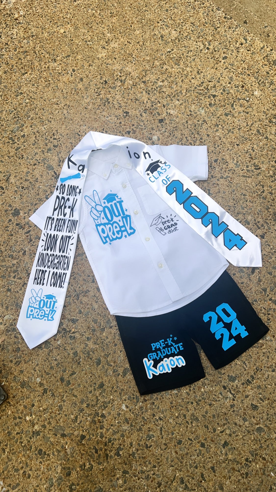 Grad Black Short Set w/Stole